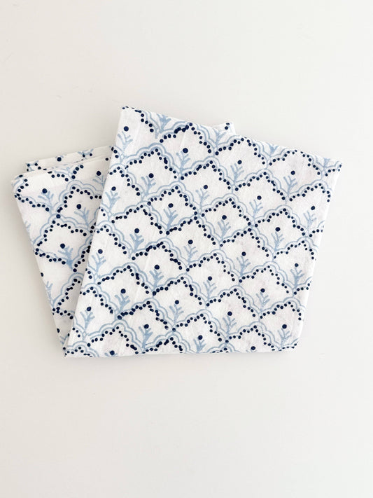 Jaipur, Navy & Uniform Blue Tea Towel