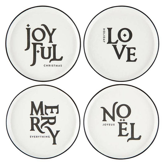 Angle - Holiday Appetizer Plates - Joyful - Set of 4