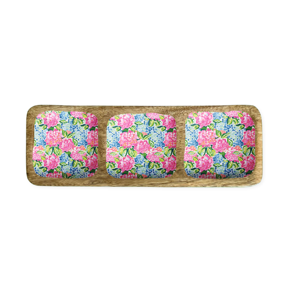 3 Tray Hydrangeas 15" Tri Tray w/ 3 Compartments