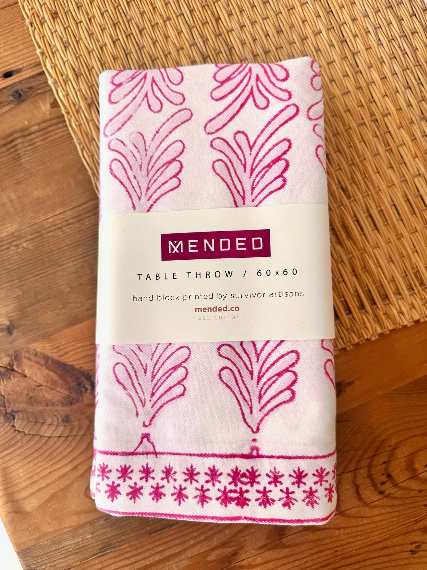 Table Throw - Palmetto, Pink & Rose