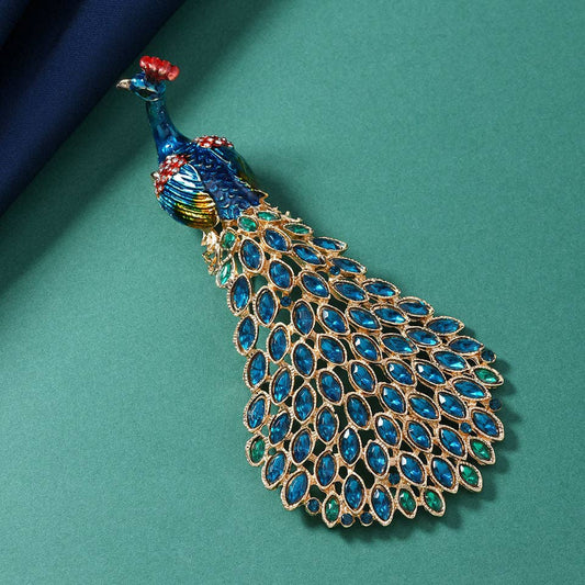 Peacock Rhinestone Alloy Brooch
