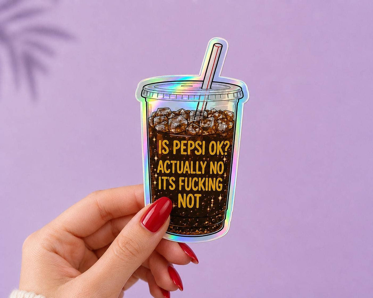 Funny Diet Coke sticker - Is Pepsi ok? Actually no: Vinyl sticker