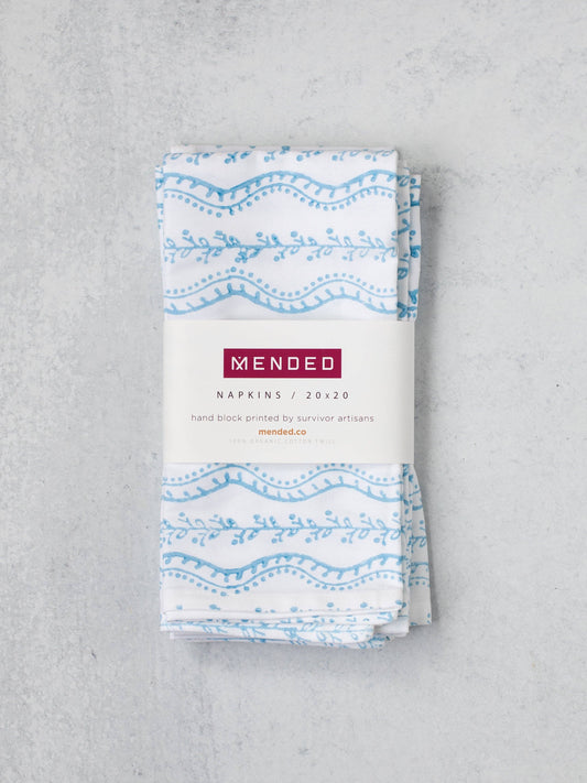 Organic Napkins (set of 4) - Abigail, Uniform Blue by Mended
