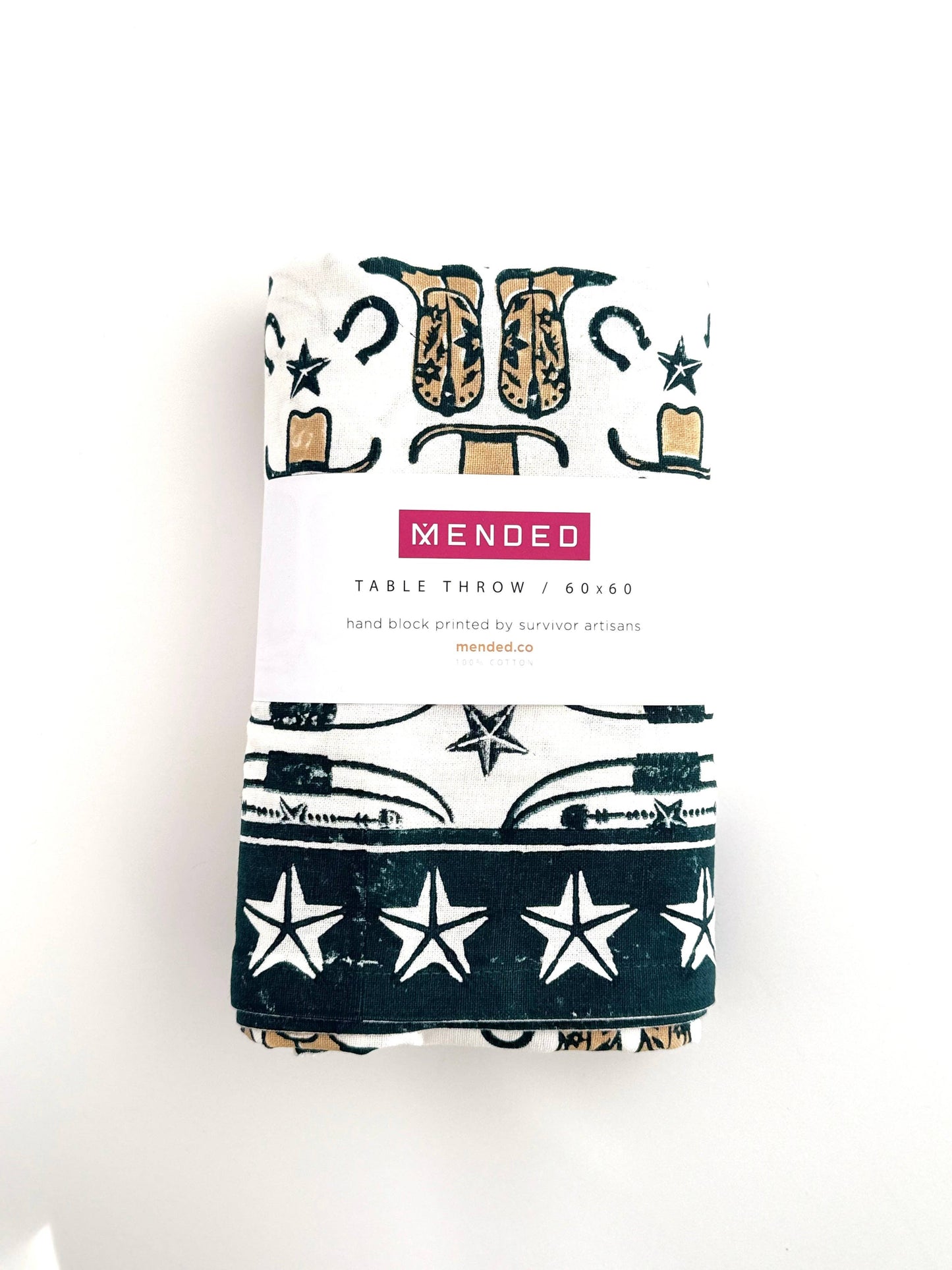 Table Throw (Ivory)- Cowgirl, Midnight & Chai