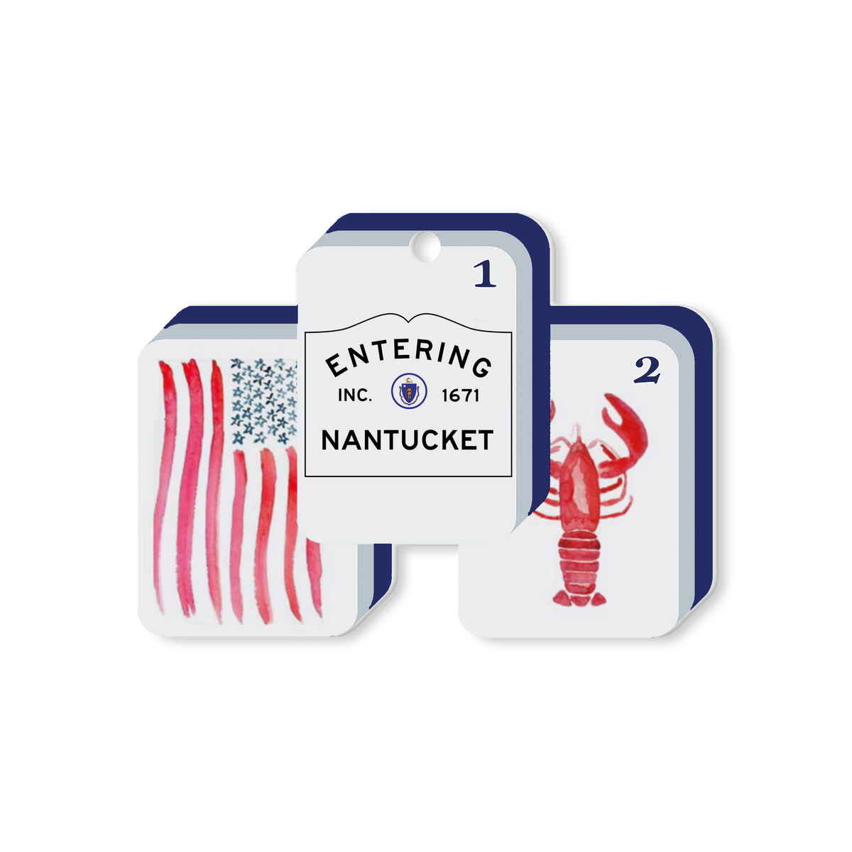 Toss Designs - Ornament- Mahjong Nantucket