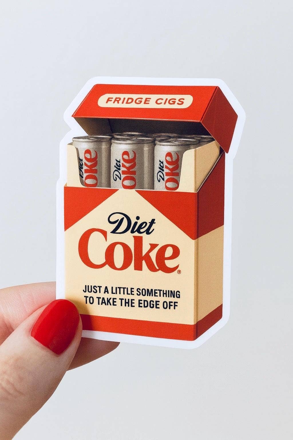 Hello Brand | Sticker My Art - Diet Coke Fridge Cigs Sticker - Matte Vinyl: Vinyl sticker