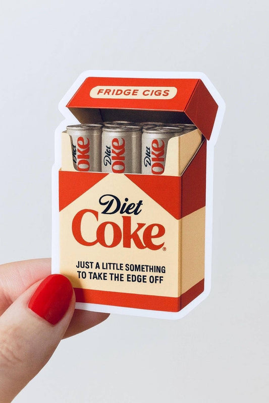 Hello Brand | Sticker My Art - Diet Coke Fridge Cigs Sticker - Matte Vinyl: Vinyl sticker