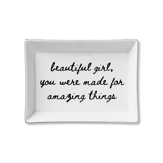 Toss Designs - Ceramic Tray- beautiful girl