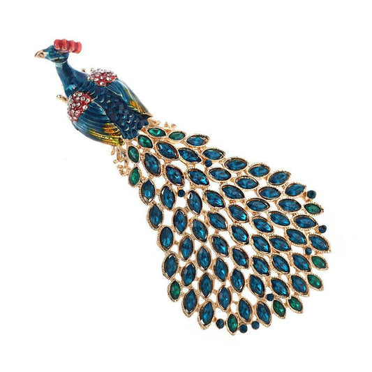 Peacock Rhinestone Alloy Brooch
