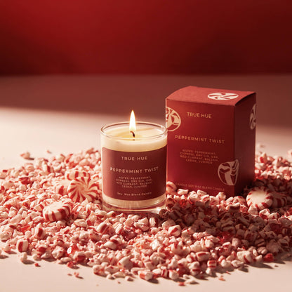 True Hue - Peppermint Twist Mini Candle - FALL / HOLIDAY