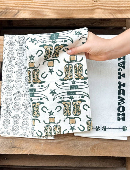Tea Towel Set - Howdy Cowgirl, Midnight