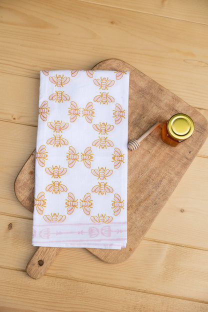 Honeybees - Rose Tea Towel