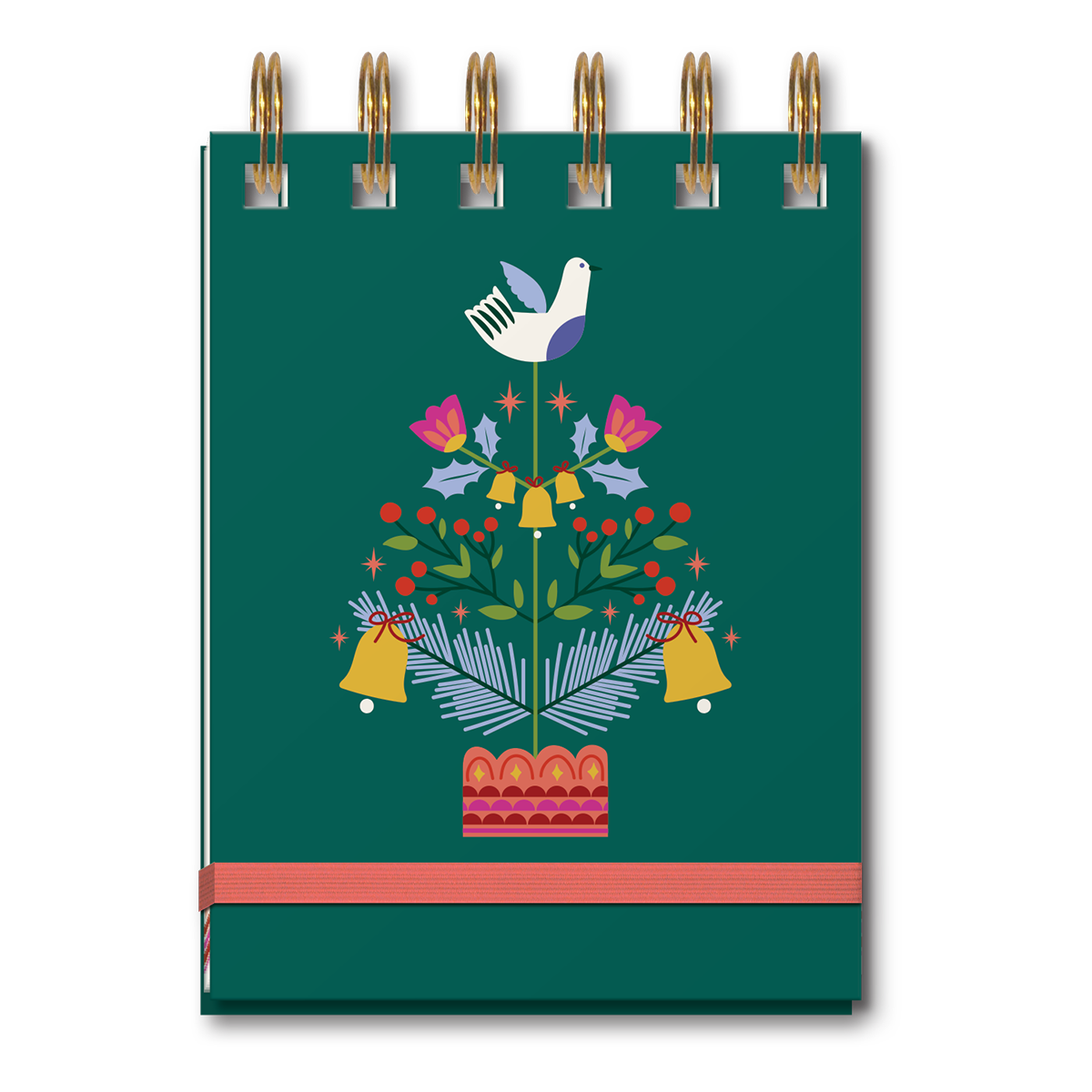 Lady Jayne - SPIRAL NOTEPAD FESTIVE DOVE TREE