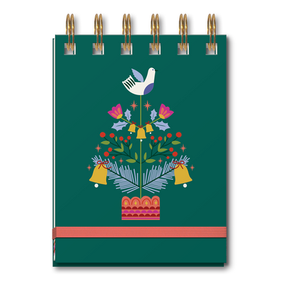 Lady Jayne - SPIRAL NOTEPAD FESTIVE DOVE TREE