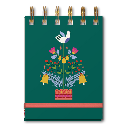 Lady Jayne - SPIRAL NOTEPAD FESTIVE DOVE TREE