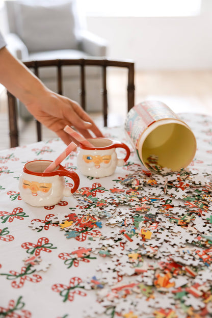 Table Throw - Candy Cane, Evergreen & Red