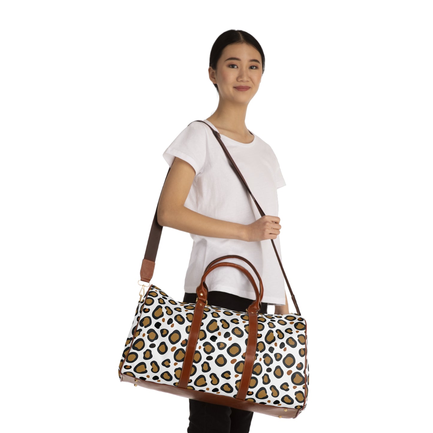 Leopard Print Waterproof Mahj Travel Bag