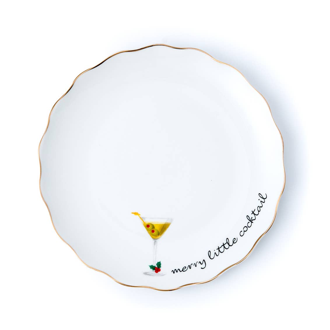 Godinger - Set of Six Holidays Cheers Appetizer Plates