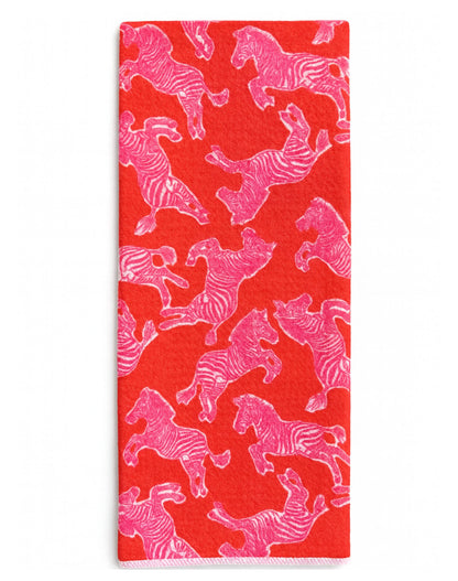 Kitchen Pink and Red Zebra microfiber
