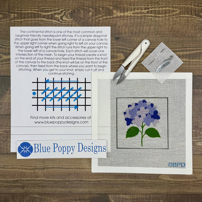 Blue Hydrangea Needlepoint Design