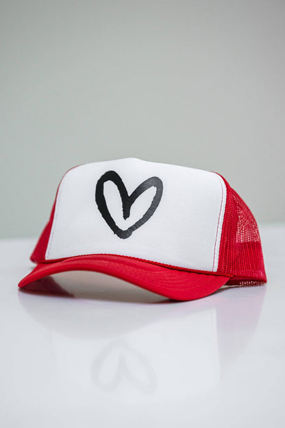 Red/Pink House of Shan, INC - Imperfect Heart Trucker Hat - Classic Colorways: