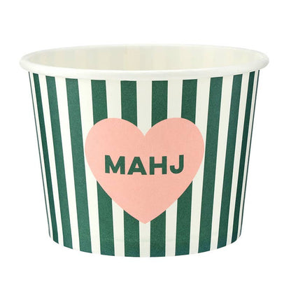 Paper Treat Cups - Mahj: Tube Packaging: 3.75" Dia x 6.75" H  ,   Paper Cup: 9 oz 2.75" H