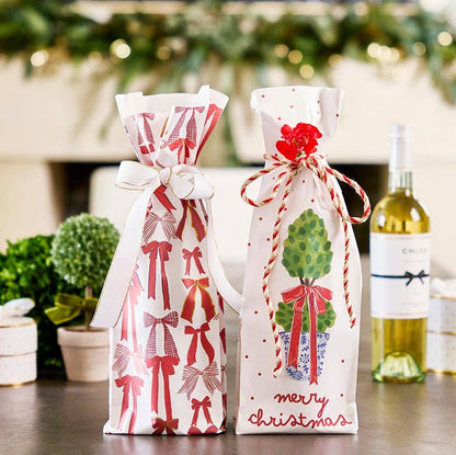 Paper Wine Bags - Holiday Garden - Set of 6
