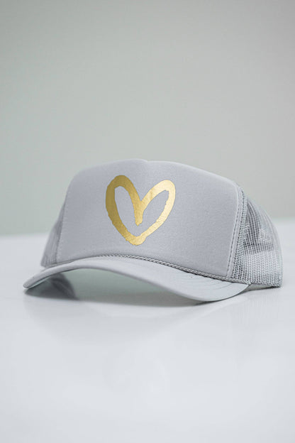 Green House of Shan, INC - Imperfect Heart Trucker Hat - Classic Colorways: Green/Pink