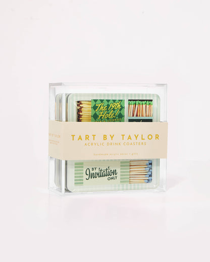Tart By Taylor - Golf Matchbook Coasters: Boxed Set of 4