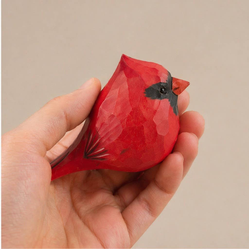 Cardinal - Hand-Painted Carved Wood Bird