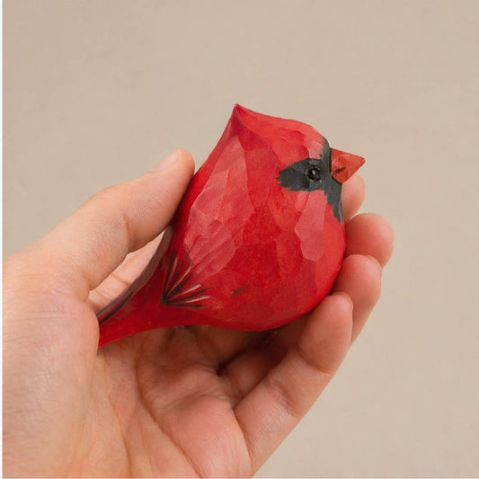 Cardinal - Hand-Painted Carved Wood Bird