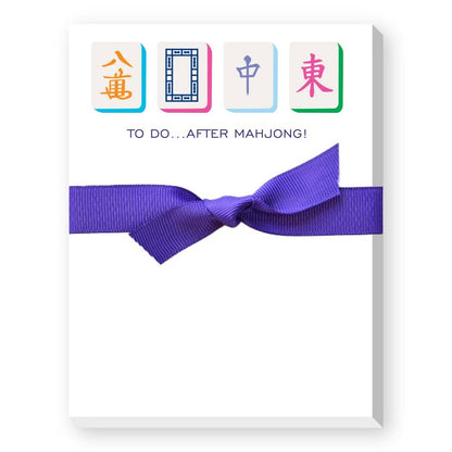 Donovan Designs - TO DO AFTER MAHJONG MINI NOTEPAD: TILES-PURPLE RIBBON