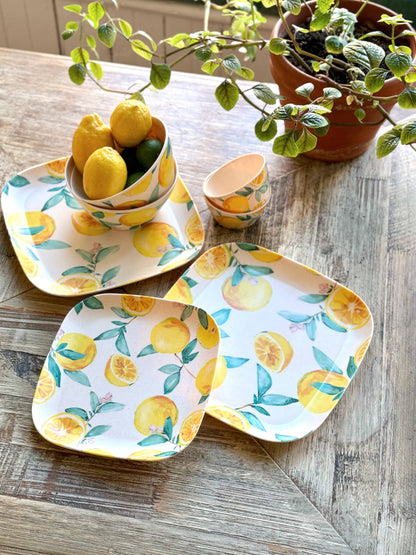 Patina Vie Lemon Bamboo Tidbit Bowl, S/4