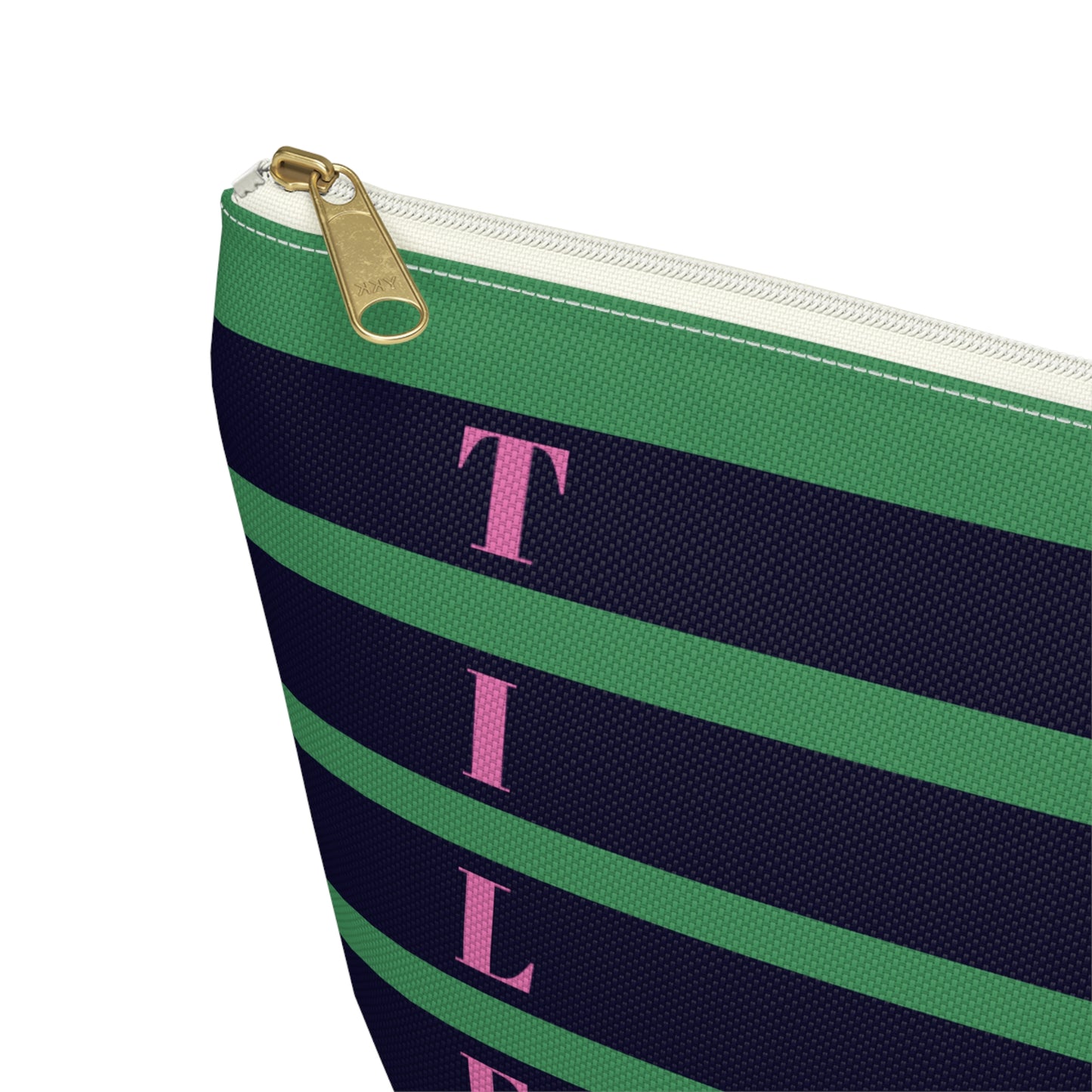 Summer Stripes - Mahjong Tile Bag - Green & Navy