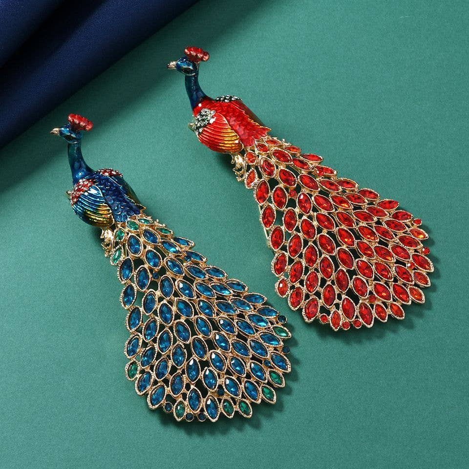 Peacock Rhinestone Alloy Brooch