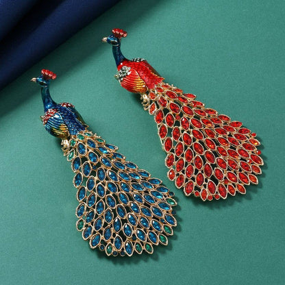 Peacock Rhinestone Alloy Brooch