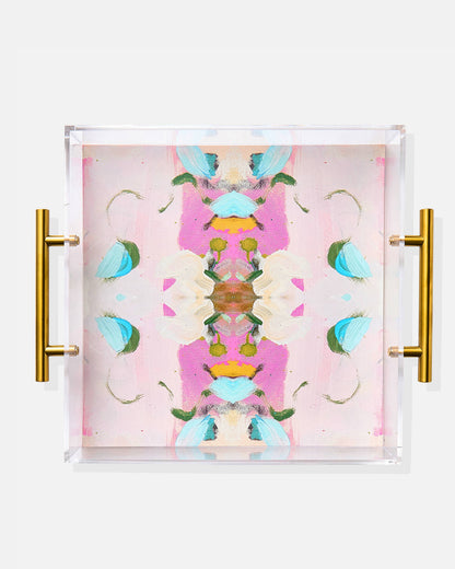 Tart By Taylor - Monets Garden Pink (Laura Park) Acrylic Tray With Gold Handl