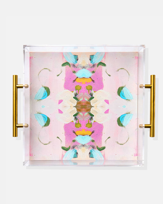 Tart By Taylor - Monets Garden Pink (Laura Park) Acrylic Tray With Gold Handl