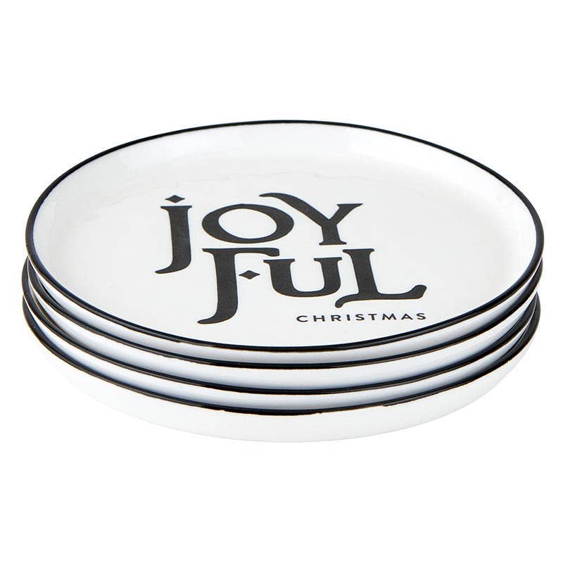 Angle - Holiday Appetizer Plates - Joyful - Set of 4