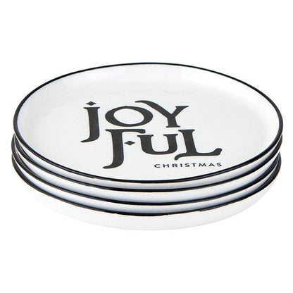 Angle - Holiday Appetizer Plates - Joyful - Set of 4