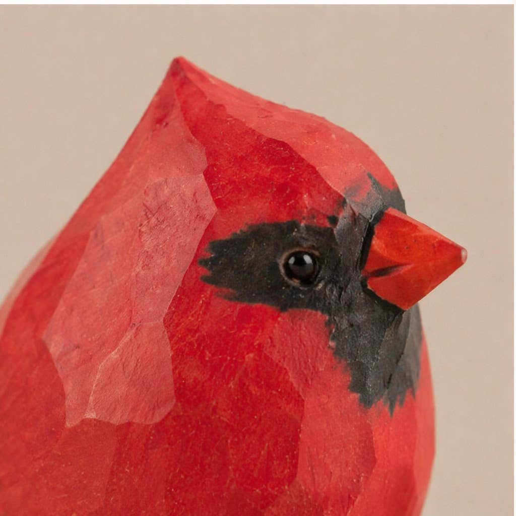 Cardinal - Hand-Painted Carved Wood Bird