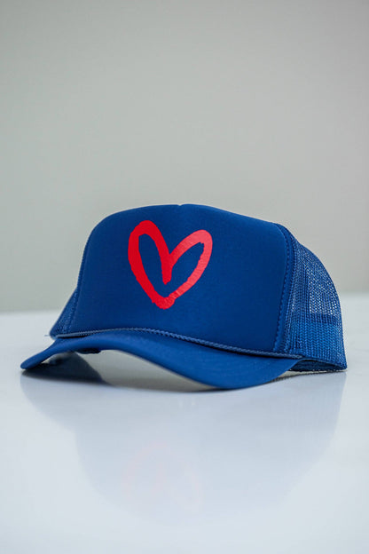 Red/Pink House of Shan, INC - Imperfect Heart Trucker Hat - Classic Colorways: