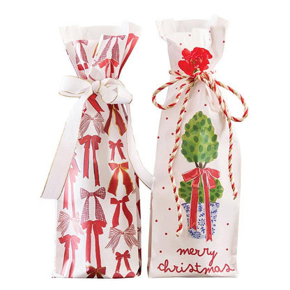 Paper Wine Bags - Holiday Garden - Set of 6
