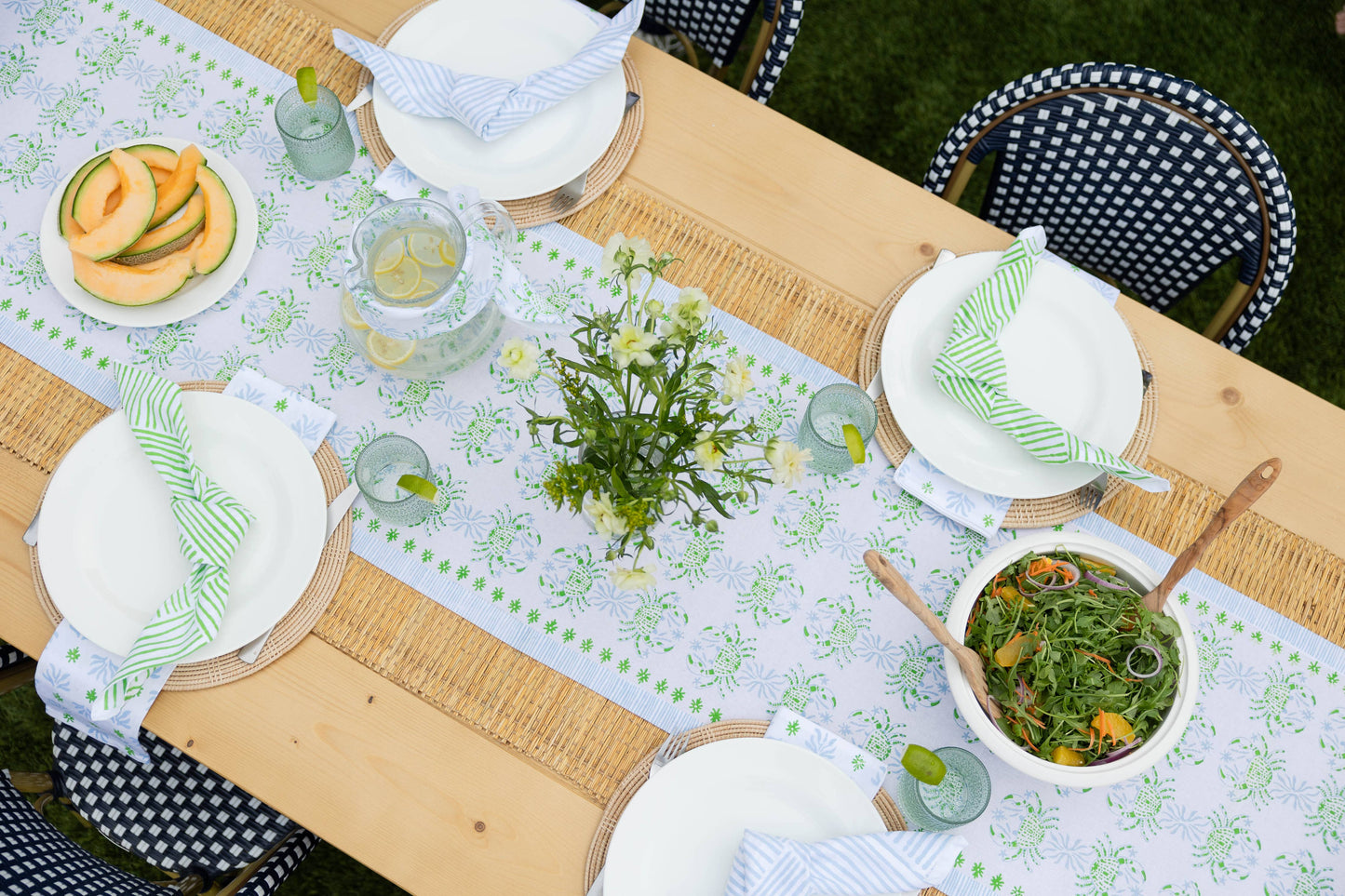 Organic Napkins (set of 4) - King Crab - Uniform Blue & Vine