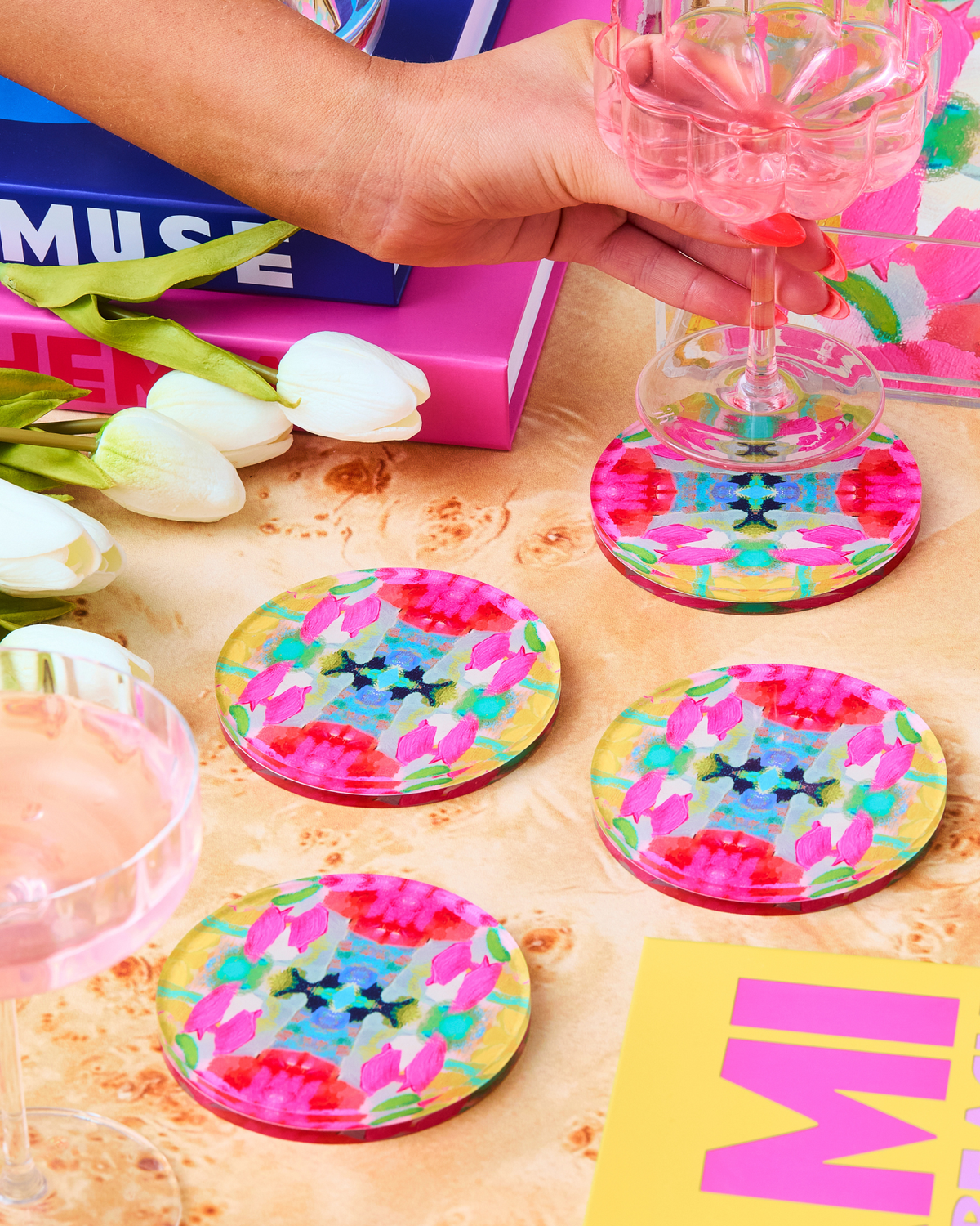 Tart By Taylor - Pink Paradise Coaster | Laura Park Designs x Tart By Taylor: Box Set of 4