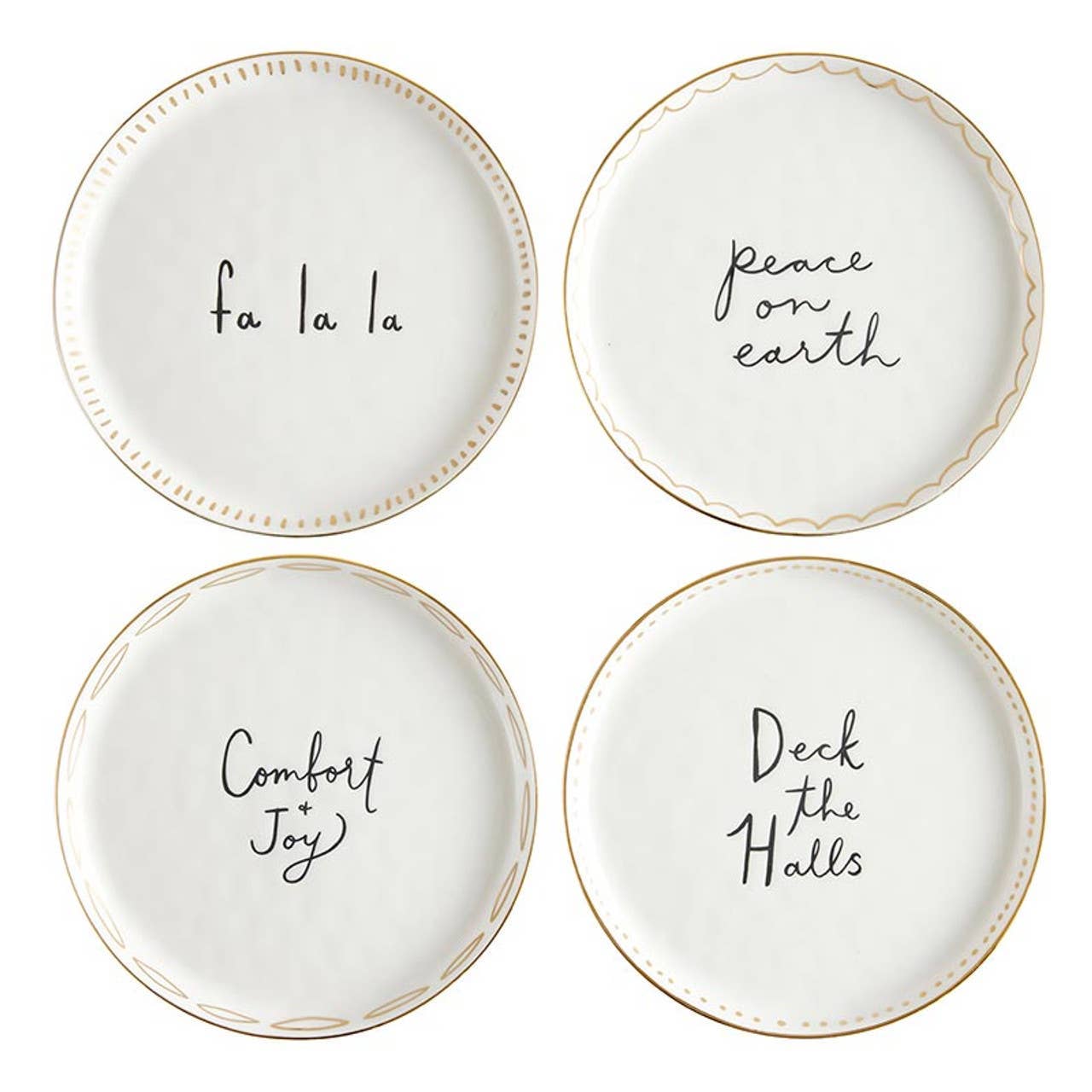 Angle - Ceramic Appetizer Plate - Falala - Set of 4: Hand Wash Only / Ceramic