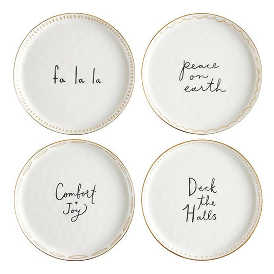 Angle - Ceramic Appetizer Plate - Falala - Set of 4: Hand Wash Only / Ceramic
