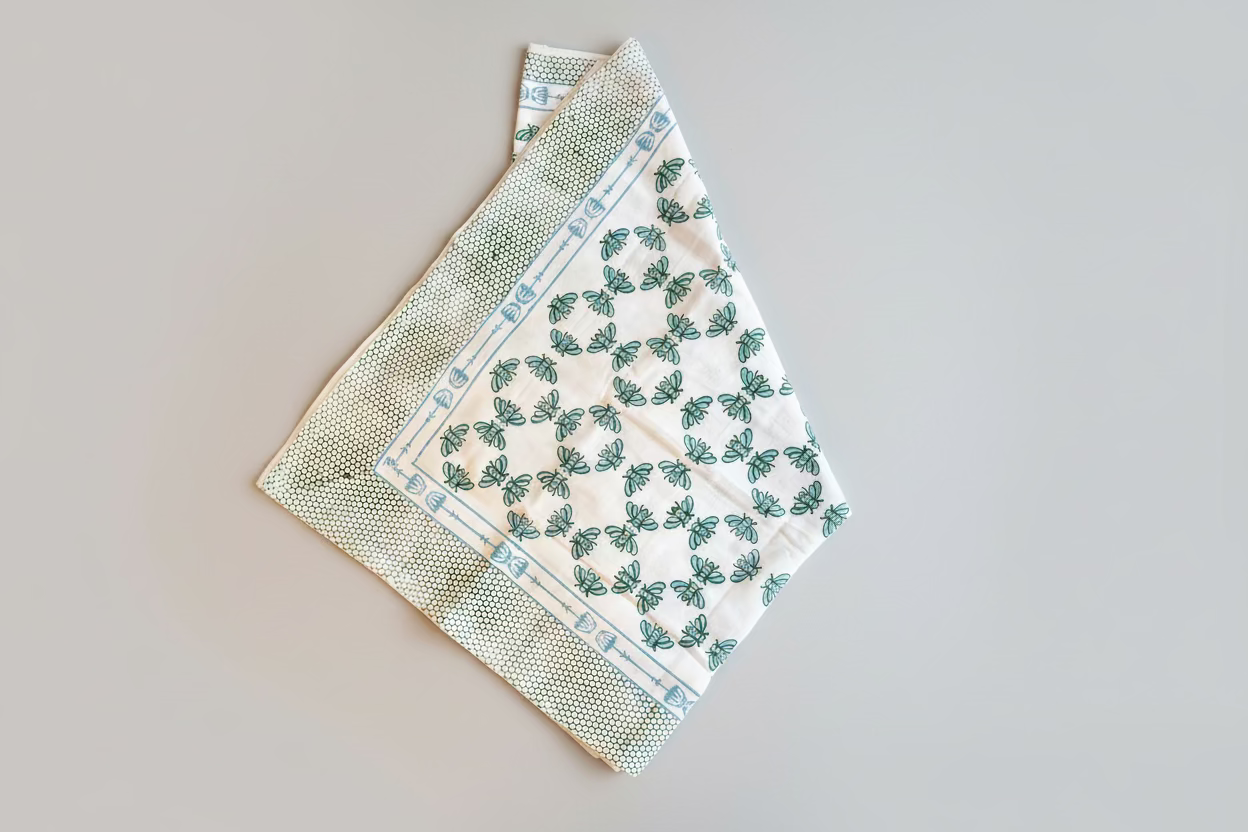 Table Throw - Honeybee - Uniform Blue & Sage by Mended