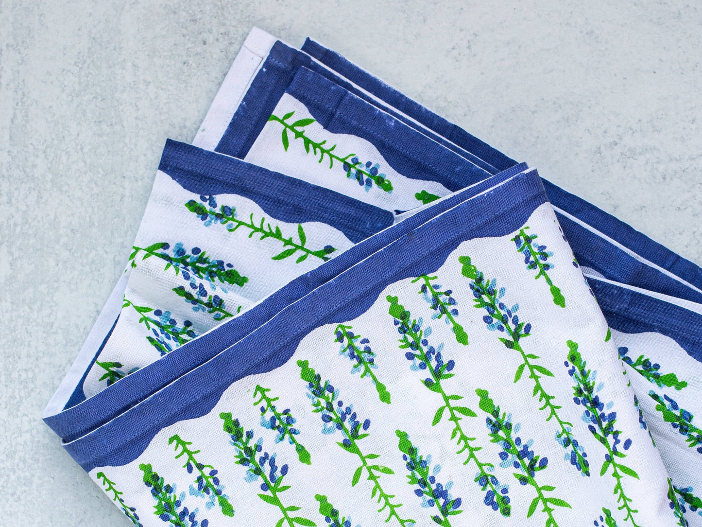 Mended - Table Throw - Bluebonnets