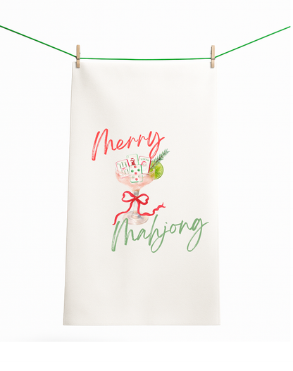 Mahjong Christmas gift towel holiday cute hostess gift